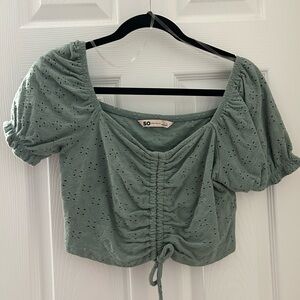 SO Women's Sage Eyelet Blouse